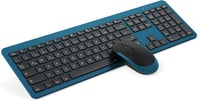 seenda SK38-3 Vezeték Nélküli Billentyűzet-Egér Szett, Ultravékony Tölthető, Ergonomikus, Szilikon Porvédővel, PC/Laptop/TV, QWERTZ, Fekete- 1