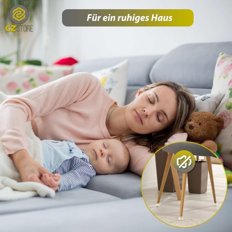 CZ Store® Filc Székláb Védő 40db - 12-16mm Szilikon Bútorvédő Párna Karcolásálló Széktalp Parkettához és Kényes Padlóhoz - Tartós Bútorláb V