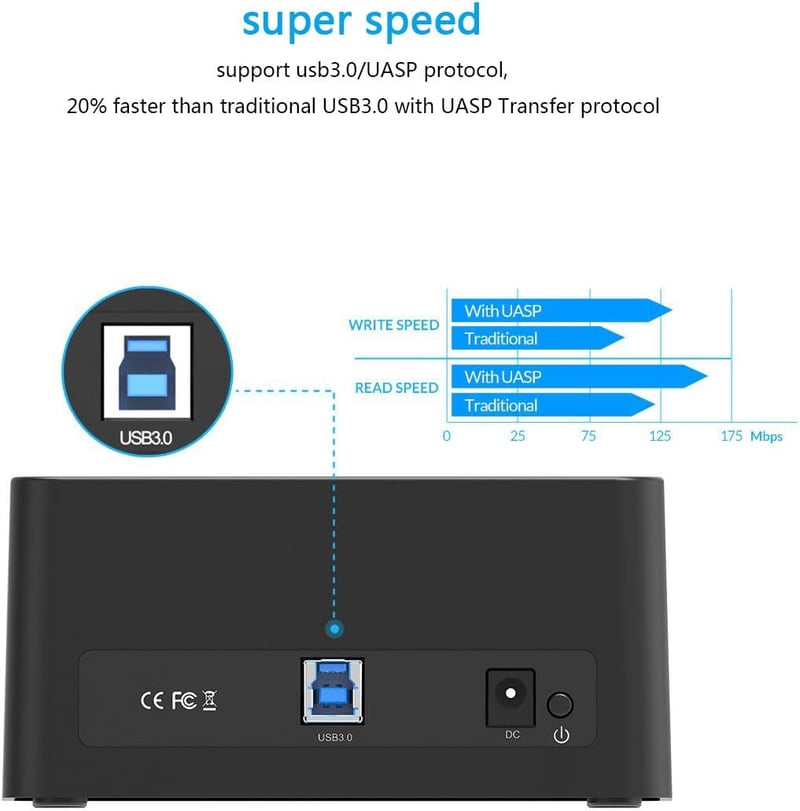 ORICO USB 3.0 Külső HDD Dokkoló - 20TB-ig, SATA Kompatibilis