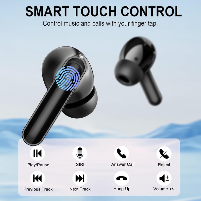 yobola Bluetooth Fülhallgató - Vezeték Nélküli Sport Füles Bluetooth 5.4, ENC Zajszűrés, 35 Órás Üzemidő, IP7 Vízálló, USB-C, Mély Basszus