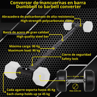 BBGuards Kettlebell-Súlyzó Adapter Konverter Kettlebell Súlyzó Kettlebell Barbell Bar Dual Use Home Fitness Set Markolat és Súlyzó Rúd 4
