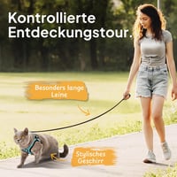 Tierhood Macska Hám és Póráz Szett - Fekete, M-es Méret - Kényelmes, Állítható, Strapabíró 2