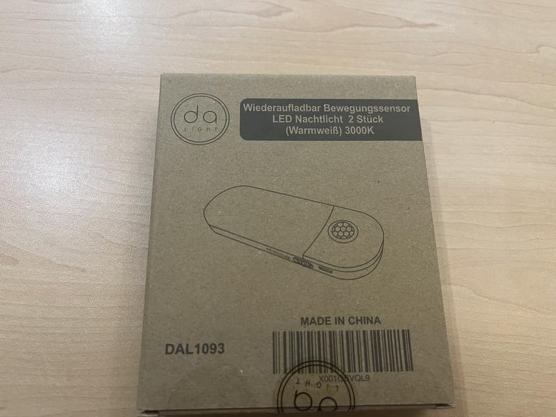 DA LIGHT LED mozgásérzékelős akkus éjjeli lámpa, 2db USB-s újratölthető szekrényvilágítás, 3000K meleg fehér