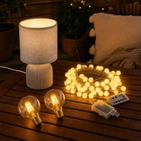 Večernja LED čarolija: 6 m/40 LED lampica + stolna lampa sjenilo + 2x Edison E27 LED žarulja 1