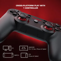 GameSir T3s Vezeték Nélküli Kontroller Windows PC/iOS/Android/Switch Eszközökhöz, Bluetooth Játékvezérlő Állítható Rezgéssel és 4 Fokozatú T 11