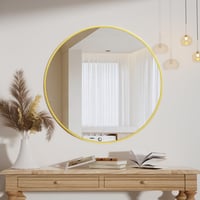 Koonmi 50cm Arany Kerek Tükör Alumínium Kerettel - Fürdőszobába, Nappaliba 1