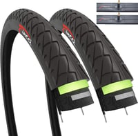 Fincci 26 x 1.95 Slick Kerékpár Gumi Szett Schräder Szelepes Belsőkkel, 3mm Defektvédelemmel - Városi, Országúti, MTB és Hibrid Biciklikhez 1