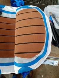 Scaun gonflabil pentru caiac LUBAKED cu spătar și geantă din plasă, 50x50 cm, cu chingă reglabilă, pernă de șezut compatibilă cu plăci SUP, canoe și rafting 4