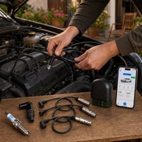 Set za paljenje motora: 1x svjećica + 1x kapica + 1x kabel + 1x OBD2 dijagnostika 1