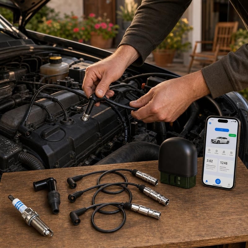 Set za paljenje motora: 1x svjećica + 1x kapica + 1x kabel + 1x OBD2 dijagnostika