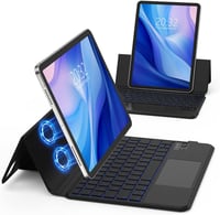 GOKOCO Mágneses Billentyűzet Tok iPad Air M2 11" és Pro 11" Készülékekhez, RGB Háttérvilágítással, Multi-Touch Trackpaddel, QWERTZ Kiosztáss 1