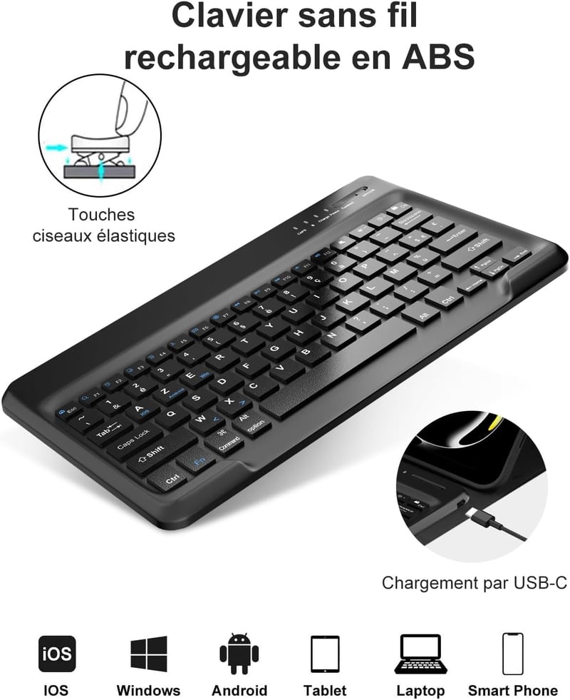FOGARI Bluetooth Billentyűzet Honor MagicPad 2 WiFi Tablethez - Mágneses Vezeték Nélküli Védőtok 12,3 Hüvelykes Készülékhez, Fekete, AZERTY 