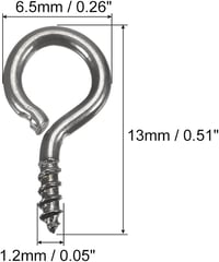 Sourcing Map 300db Mini Csavaros Szemescsavar Sötétszürke 6.5x13x1.2mm - Ékszerkészítéshez, DIY 2