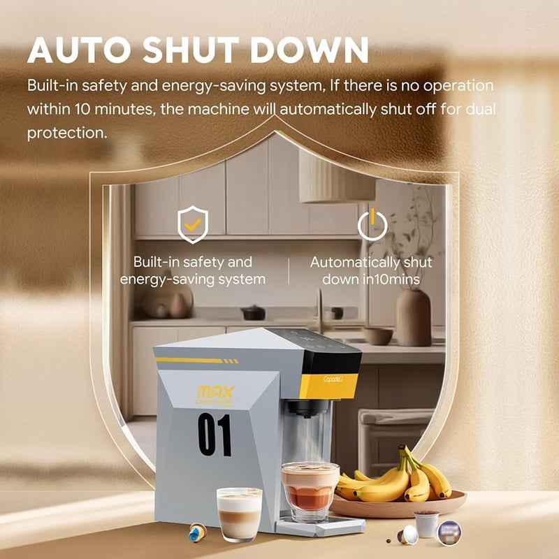 HAILASRE 3 az 1-ben Eszpresszó Kávéfőző 19 Bar Nyomással - Nespresso, L'OR, Dolce Gusto Kapszulákhoz és Őrölt Kávéhoz - Szürke