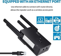 Aenxwa WiFi Jelerősítő 1200 Mbit/s Dual Band 2.4+5 GHz - 4 Antennás Repeater/Router/Access Point Üzemmód, LAN/WAN Port, 15 Eszköz Támogatás 6