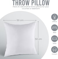 Utopia Bedding 2 db-os fehér párna belső, 50x50 cm-es töltelék díszpárnához 5