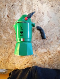 Cafetieră Moka Bialetti Alpina 3 cești 130 ml Verde — defectă, funcționează parțial: mâner rupt (stare: vezi a 2-a imagine) 2