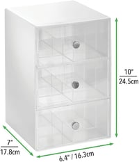 mDesign 3 fiókos teafilter és kávékapszula rendszerező doboz, 18 rekeszes, fehér 3