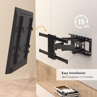 Bontec TV Fali Tartó 32-80 Colos Lapos és Ívelt Képernyőkhöz, Dönthető-Forgatható, 60 kg Teherbírás, VESA 600x400 mm Kompatibilis 8