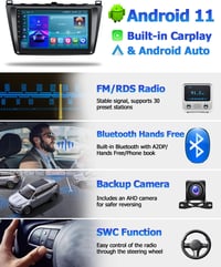 Mazda 6 (2007-2012) 9" Érintőképernyős Hikity CarPlay Autórádió Dashcammel, 2+32GB 4