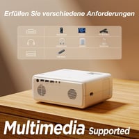 iZEEKER Mini Bluetooth Projektor 12000 Lux 1080P Felbontással, Állvánnyal - Otthoni Mozi, Kompatibilis iOS, Android, PC, HDMI, USB, PS5, Xbo 7