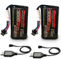RoaringTop 7.4V 3000mAh RC autó akkumulátor - Kompatibilis DE43, DE60 modellekkel 1