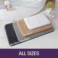 DEXI Csúszásmentes Fürdőszobai Szőnyeg 60x90 cm - Mosható, Nedvszívó Mikroszálas Fürdőszobai Kilépő Zuhanyzóhoz, Kádhoz, Sötétszürke 2