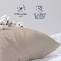 Dreamzie Párnahuzat Szett (2db) - 40x80 cm Bézs Jersey Pamut, 150g/m², Hipoallergén, Tartós, Oeko-Tex Minősített 6