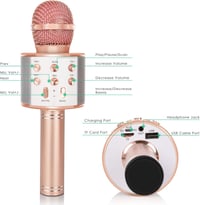 KIDWILL 5 az 1-ben Bluetooth Karaoke Mikrofon Gyerekeknek és Felnőtteknek, Beépített Hangszóróval és FM Rádióval 7