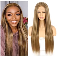 Sapphirewigs Hosszú Egyenes Barna Paróka Nőknek - 60cm, Hőálló Szintetikus 1