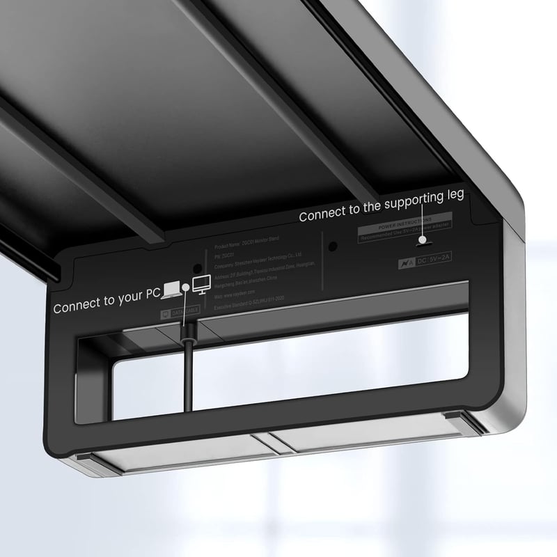 VAYDEER Alumínium Dupla Monitortartó 4 USB Porttal, Fém Monitorállvány 32 Colig, PC és Laptop Támasz Beépített USB Hubbal - Fekete