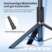 SYNCWIRE 140 cm Alumínium Szelfibot és Állvány Távirányítóval - 360° Forgatható Tripod iPhone 16/15/14/13 és Más Okostelefonokhoz - Fekete 4