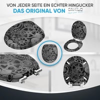 Sanilo Fogaskerék Mintás WC Ülőke Ovális Fából - Puha Záródású Mechanizmus, Könnyű Szerelés, Strapabíró Zsanérok, Modern Dizájn 7