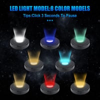luolety LED Forgó Kiállítási Talp - Színes Fényekkel, 360 Fokos Forgatható Állvány Üveggömbhöz, Kristálygömbhöz, Ékszerekhez, USB/Elemes Műk 4