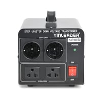Yinleader 1000W Feszültségátalakító Transzformátor 230V-110V, Toroid Magos, 4kg, 2db 110V + 2db 220V EU Aljzat, CE Tanúsítvány, Fekete 3