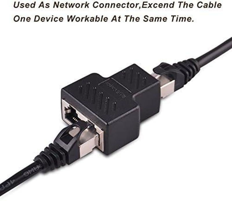 Arany RJ45 Ethernet Elosztó Adapter - Dupla Aljzatú HUB