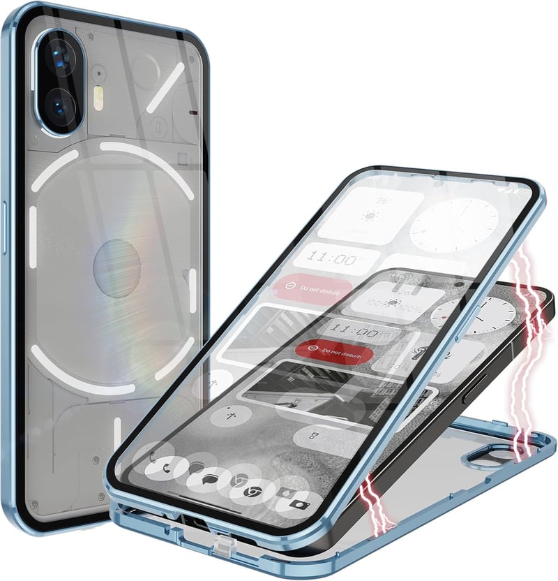 Nothing Phone 2 Mágneses Tok - 360°-os Védelem, Zöld Alumínium Keret