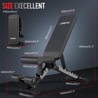 JOROTO MD60 Állítható Edzőpad, Összecsukható Súlyzópad Otthoni Edzéshez, Döntött Pad 1,5 mm Vastagított Acélból, 360 kg Teherbírással 7
