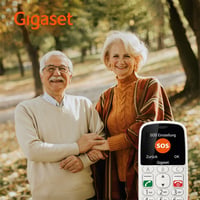 Gigaset GL390 Fehér Mobiltelefon Időseknek SOS Gombbal, 2,2" Színes Kijelző, Nagyméretű Billentyűk, Hallókészülék Kompatibilis, Kompakt GSM  6