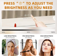 FENCHILIN Hollywood Sminktükör 14 LED Lámpával, Fehér, 50x42 cm 3