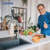 DAYONE Kihúzható Fekete Konyhai Csaptelep 360°-os Forgatható Fejjel 2