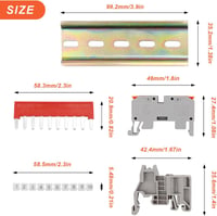 SRJQXH DIN Sínes Sorkapocs, Gyors Vezetékkötő Blokk, Lángálló, 0.5-2.5 mm² Kábelekhez, Elektromos Csatlakozó Elosztó, 32A, Réz, Szerelhető 2