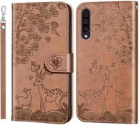 Samsung Galaxy A50/A30s Barna Szarvasos Bőrtok Állvánnyal és Mágneszárral 2