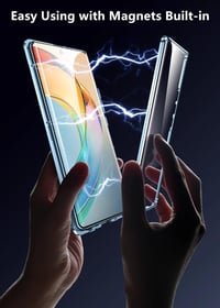 Honor Magic 6 Lite mágneses tok - 360°-os zöld alumínium keret üveg hátlappal 5