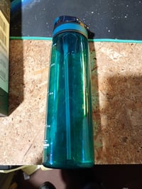 Športová fľaša na vodu Super Sparrow TouchSip so slamkou, 1000 ml, materiál Tritan bez obsahu BPA, petrolejová modrá, ľahká — používaná (stav: pozri 2. obrázok) 2
