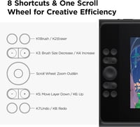 UGEE UE12 Plus 11,9" Grafikus Tablet Kijelzővel - 147% sRGB Színtér, Akkumentes Toll, 8 Gyorsgomb, Windows/Mac/Android Kompatibilis, Fekete 7