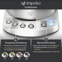 Impolio prémium LED üveg vízforraló hőfokszabályzóval és melegen tartó funkcióval 4