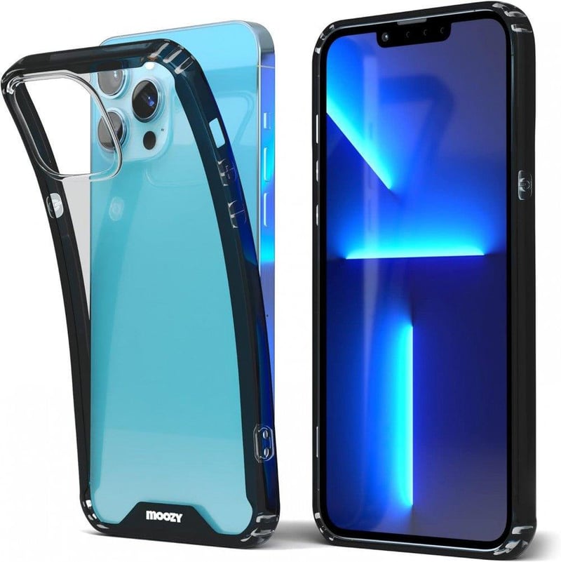 iPhone 13 Pro Max Átlátszó Védőtok Fekete Kerettel