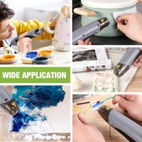 WORKPRO Mini Hőlégfúvó 400W - Kompakt Kézi Hőpisztoly 2 Hőfokozattal (300°C/500°C), Terelőfúvókával és Összecsukható Állvánnyal Barkácsolásh 8