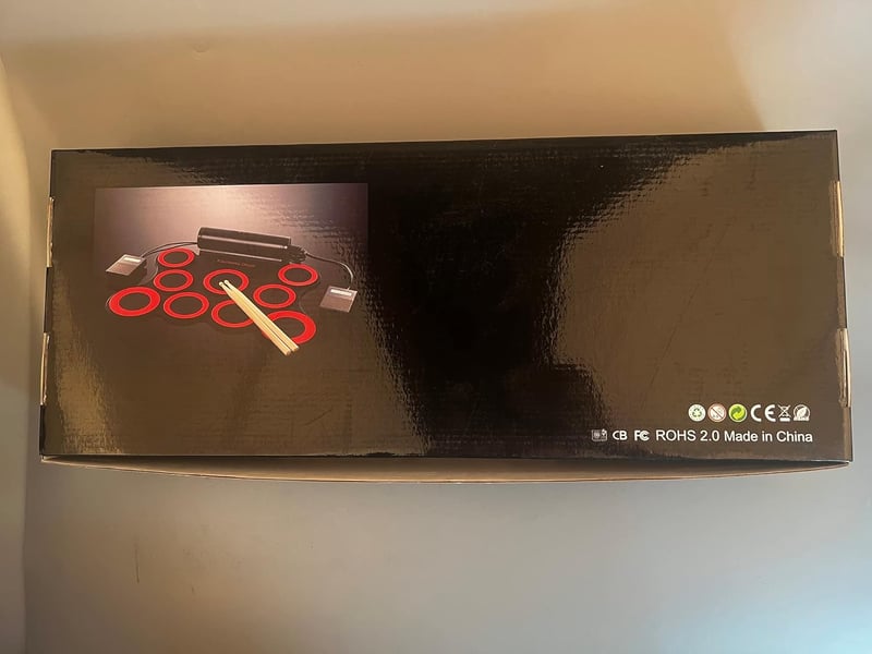 Bonrob Elektronikus Dobfelszerelés - Összehajtható MIDI Dobszett Fejhallgatóval és Beépített Hangszórókkal